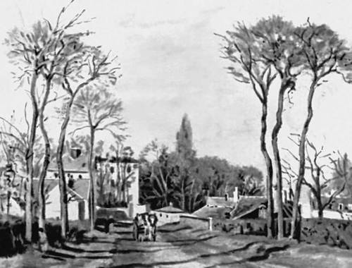 К. Писсарро. «Въезд в деревню Вуазен». 1872. Лувр. Париж.