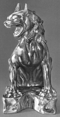 Керамическая фигура льва. Период Тан. Британский музей. Лондон.