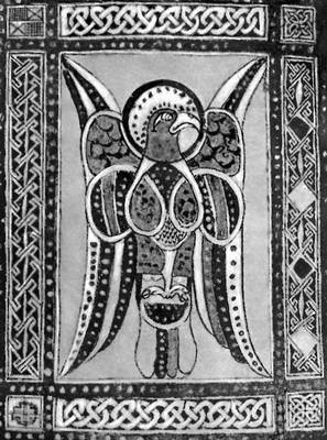 Символ св. Иоанна. Миниатюра «Евангелия из Диммы». 7 в. Библиотека Тринити-колледжа, Дублин.