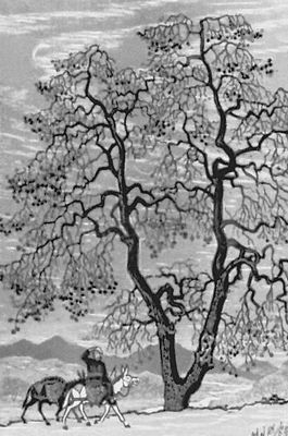 Ли Цюнь. «Рассвет». Цветная гравюра. 1957.